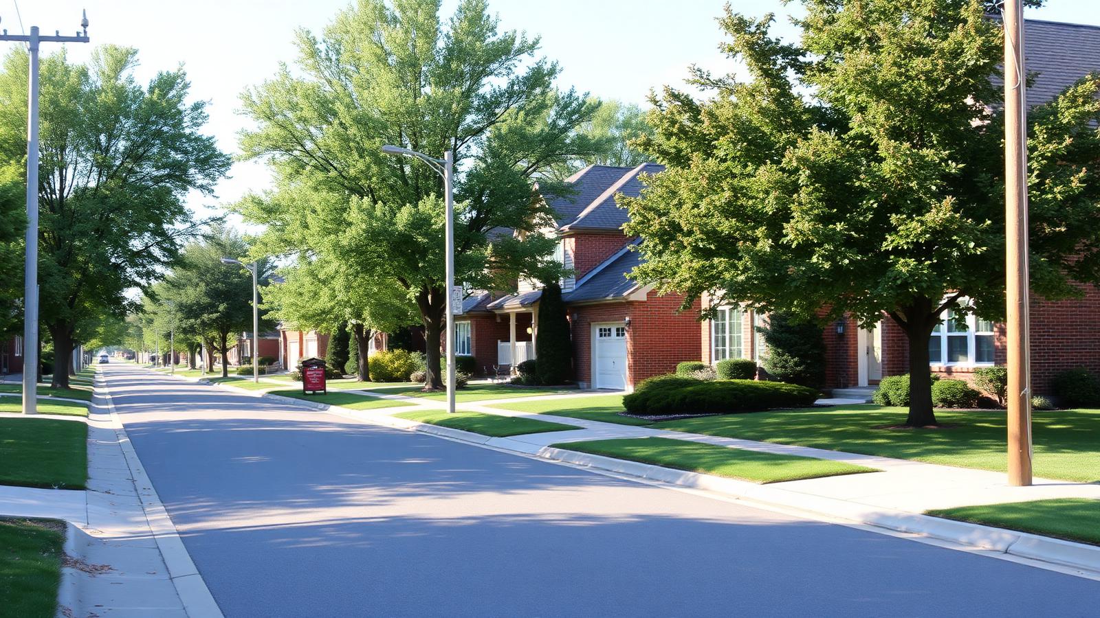 Brownridge residential street in Vaughan, Ontario, with detached homes and mature trees